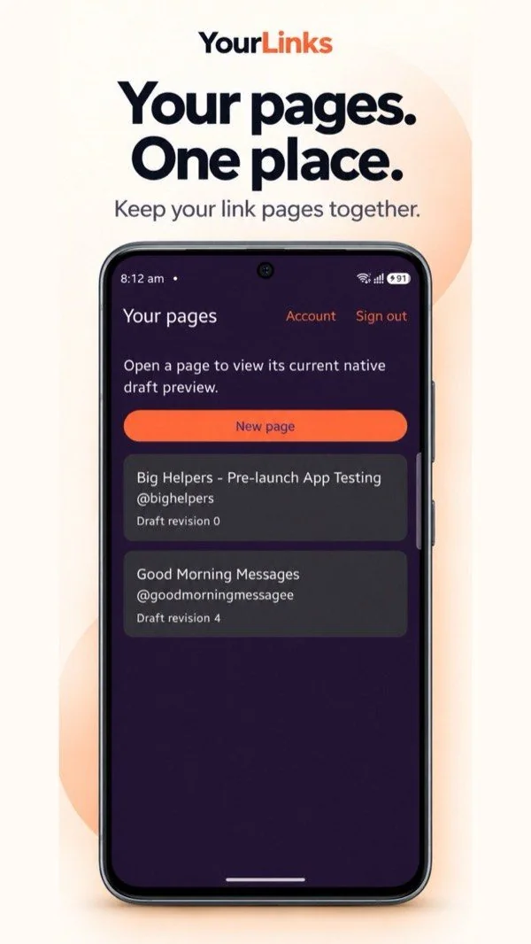 YourLinks product demonstration screen 1