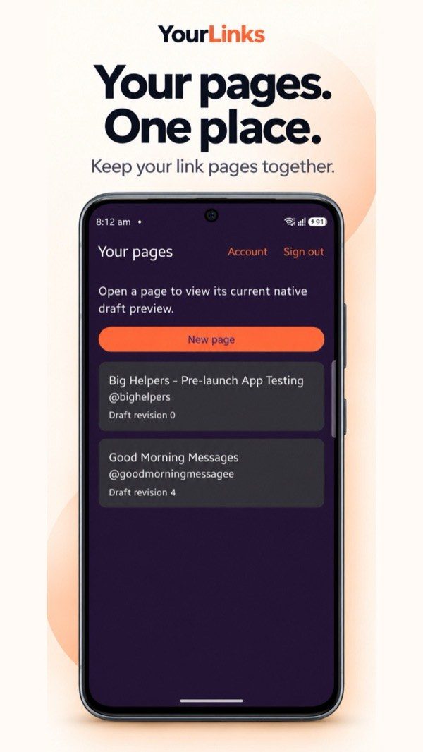 YourLinks screen 2