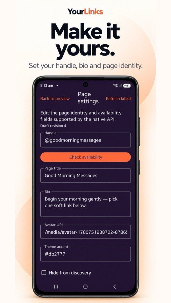 YourLinks screen 3